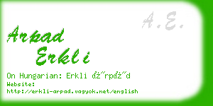 arpad erkli business card